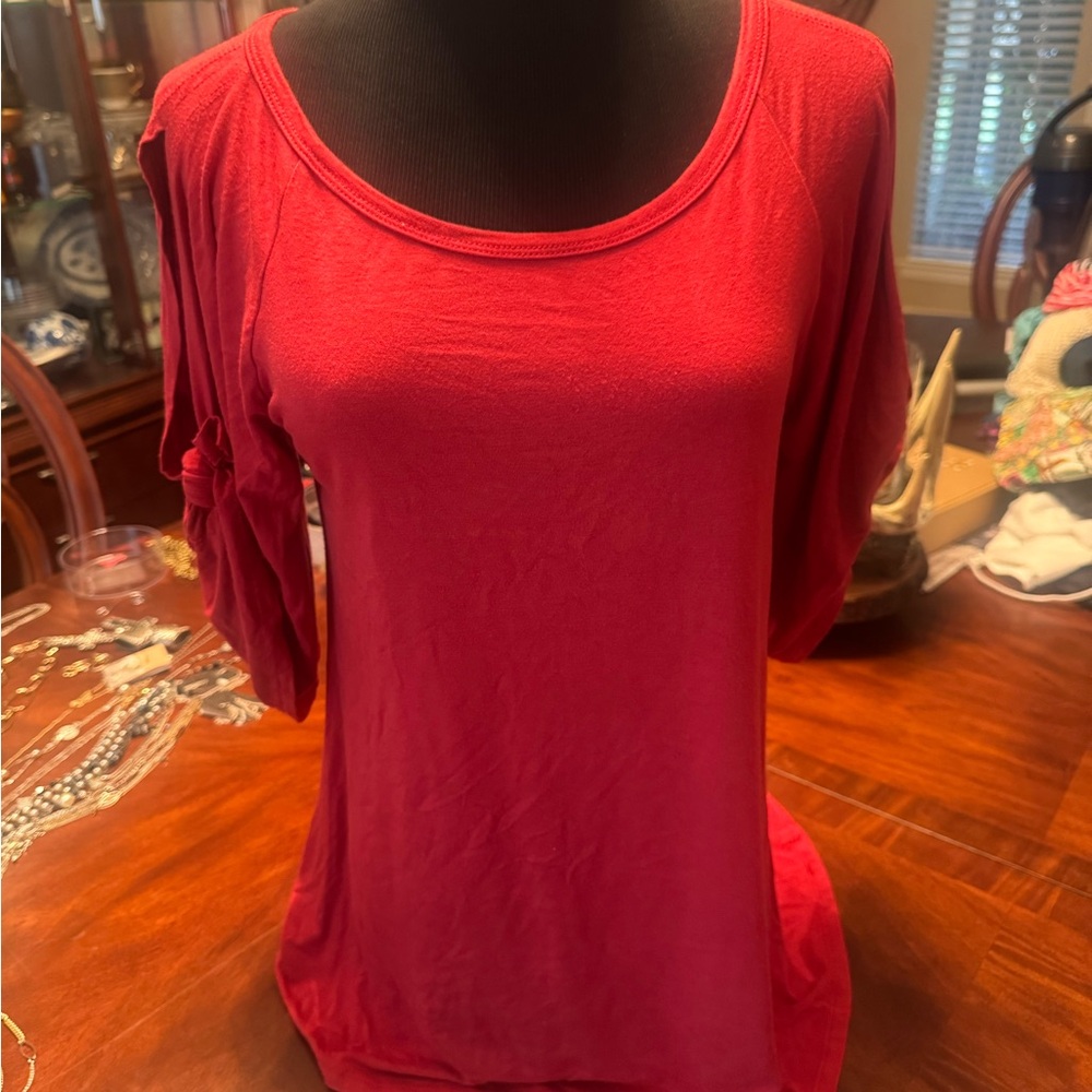 Karen Kane Vibrant Red Long Sleeve Top